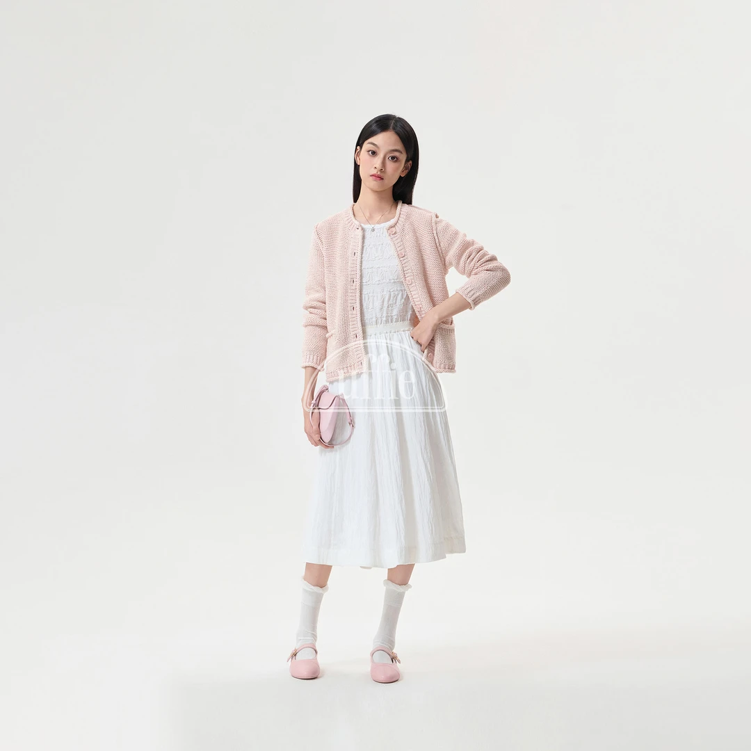 UFFIE 卷边花纱针织开衫