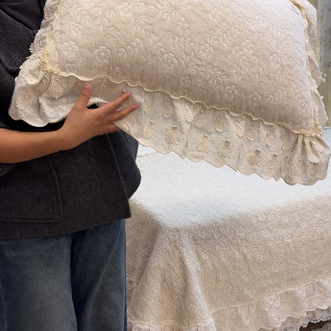 棉山茶花三件套床盖2.5*2.6