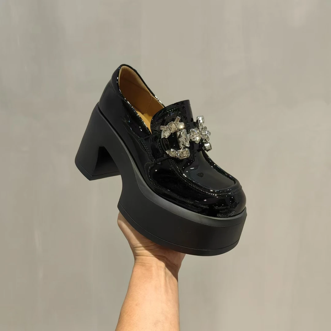 蒂格薇琦 乐福鞋2025新款百搭一脚蹬英伦风女鞋真皮单鞋13060055