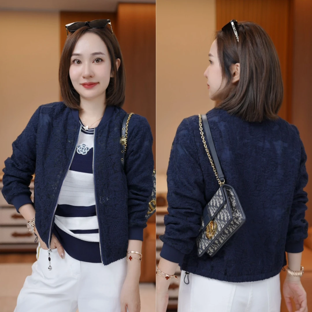 JDND轩羽【未来暮色】重工特定花纹时尚蕾丝棒球服外套XY25121