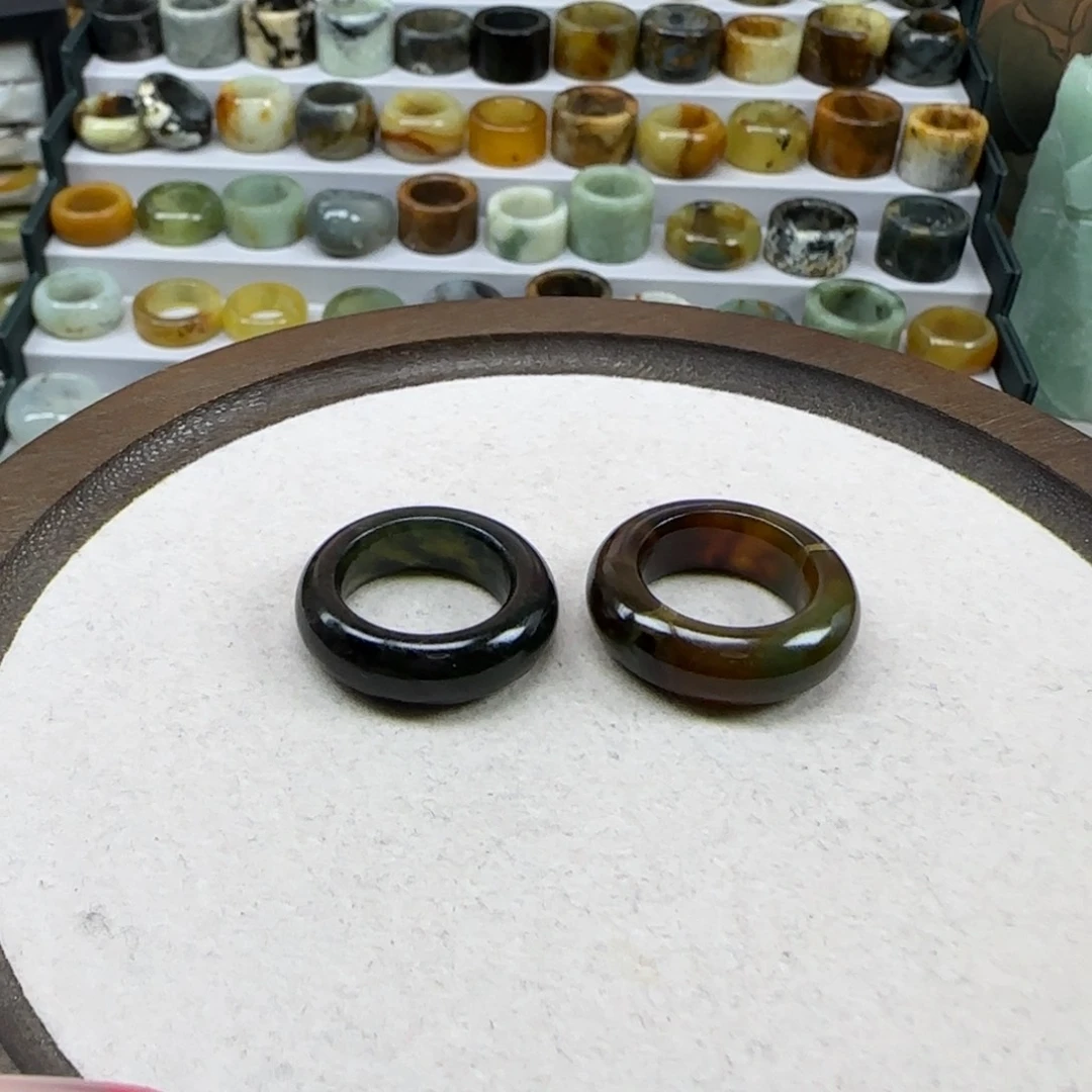 _***3蛇纹石玉合金戒指内径17no退