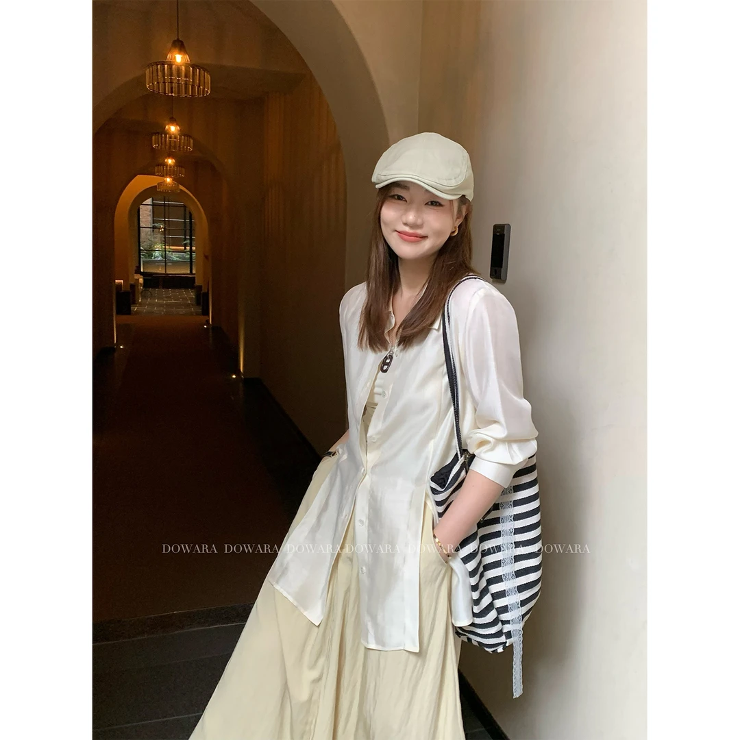 现货大婉酱微胖定制莱赛尔【骨感美】衬衫设计薄款洋气衣服女 7897D