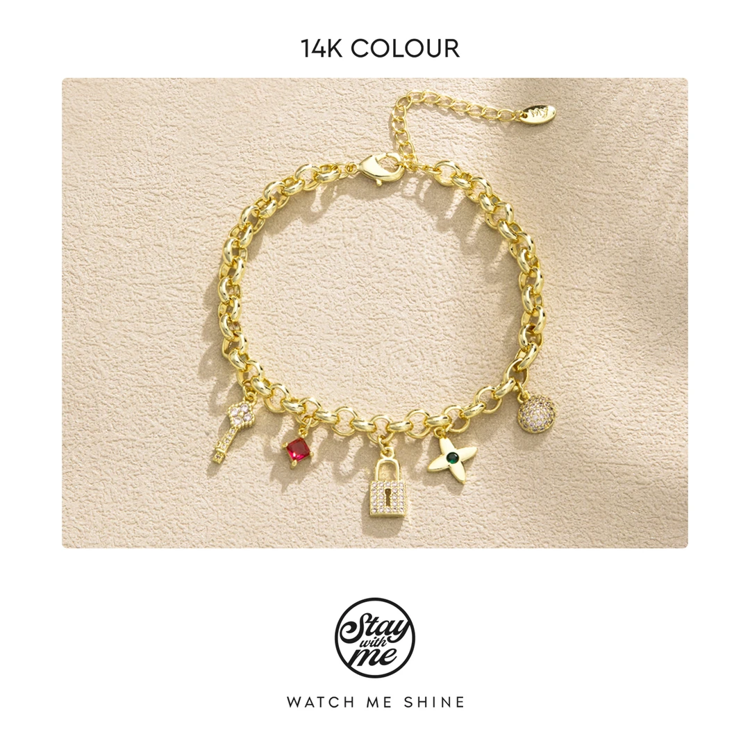 STAY WITH ME 铜合金合成锆石手链 小众设计B0648手链