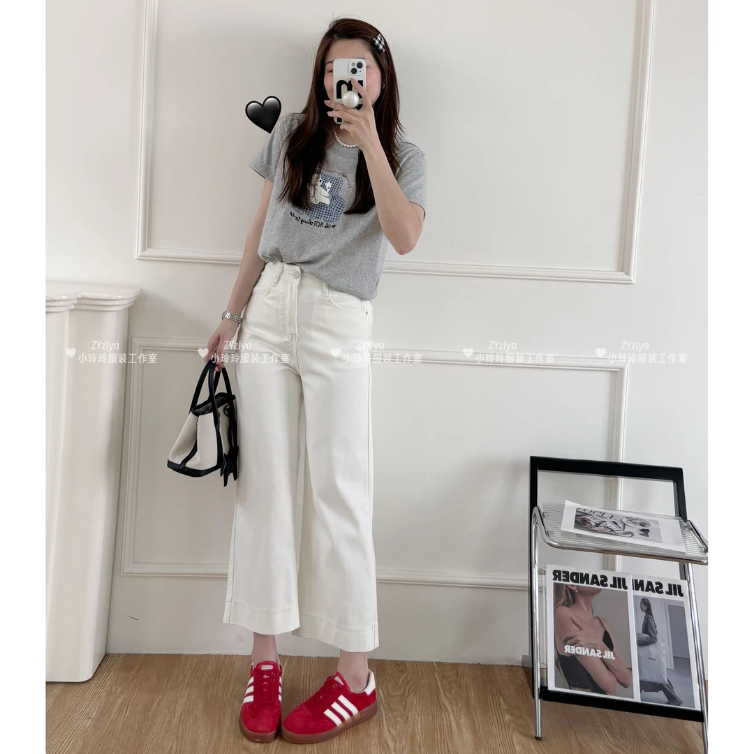 经典四面弹九分直筒牛仔裤71830