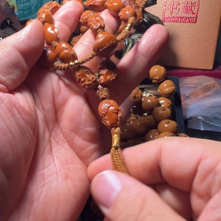 山***涧橄榄核手串/手链小籽1.12十八罗汉手持子山