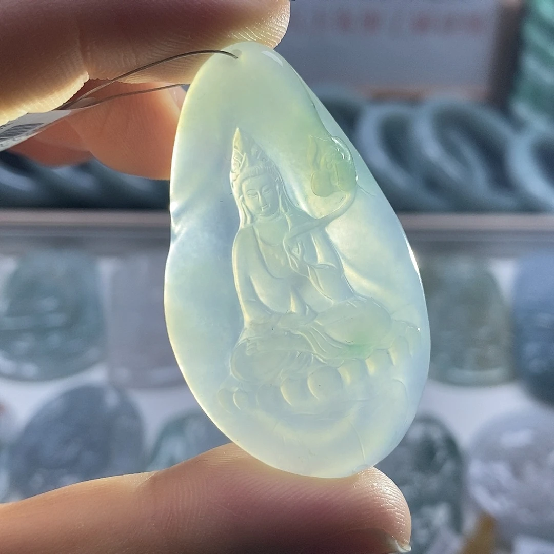 翡翠未镶嵌颈饰39 翡翠A货挂件