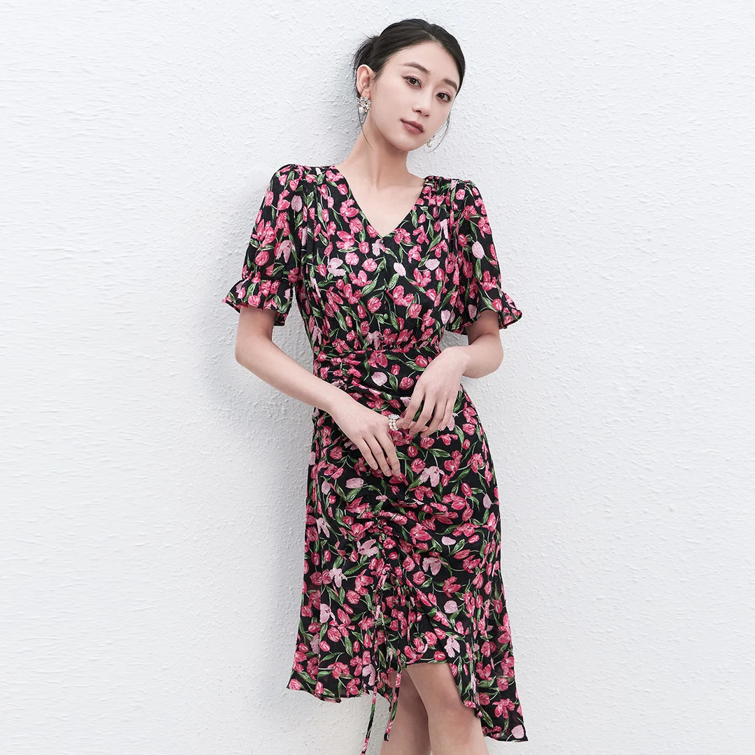 【丽姐专属】EVA OUXIU/伊华欧秀连衣裙E42AQ1812