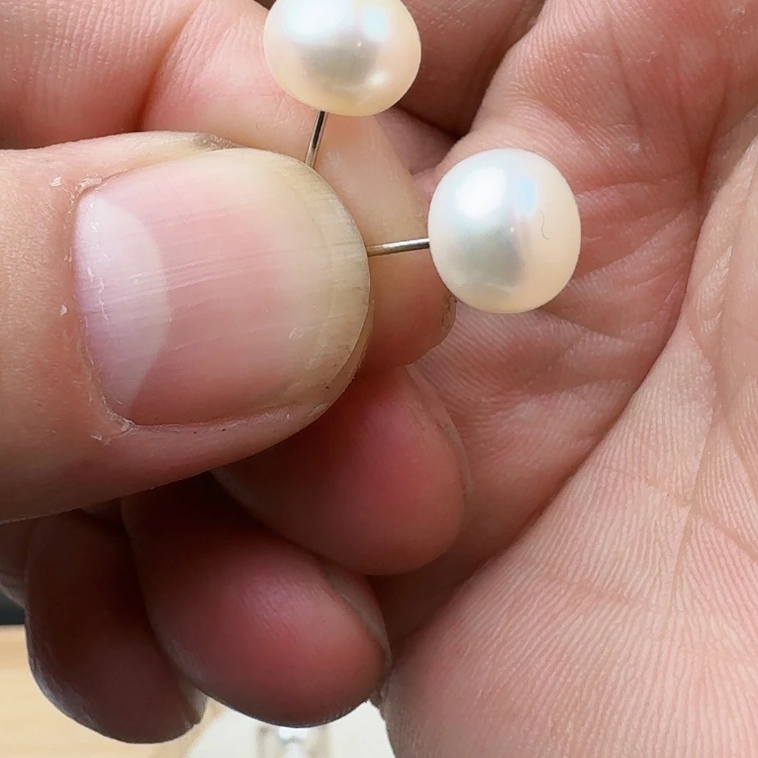 淡水珍珠耳饰银S925镶嵌