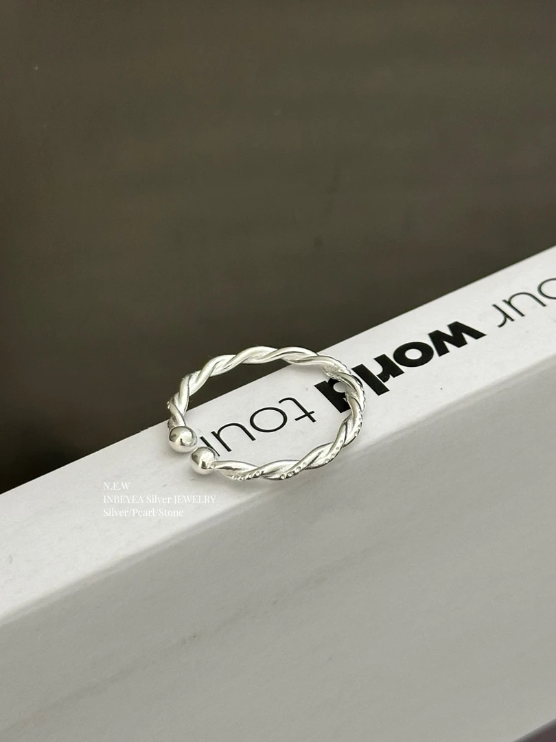 925银戒指 麻绳戒指 25727