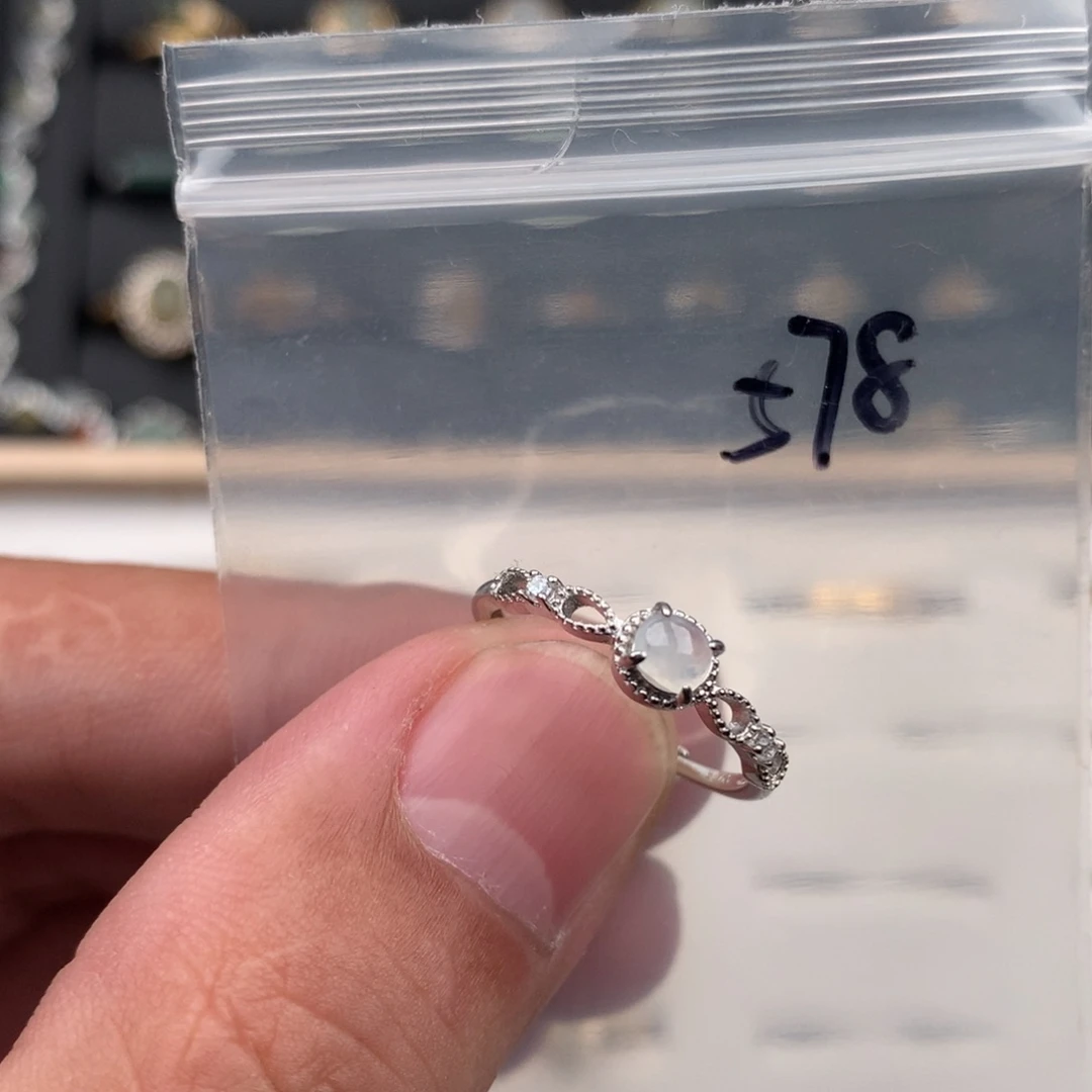 翡翠银S925镶嵌戒圈578