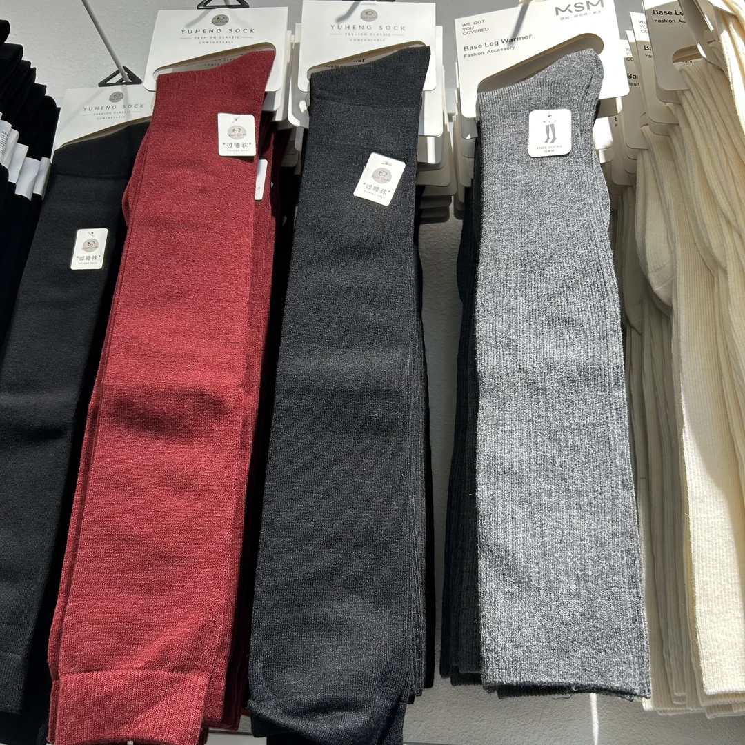 三双装女款秋冬精仿羊绒过膝袜吸汗透气防臭保暖袜子
