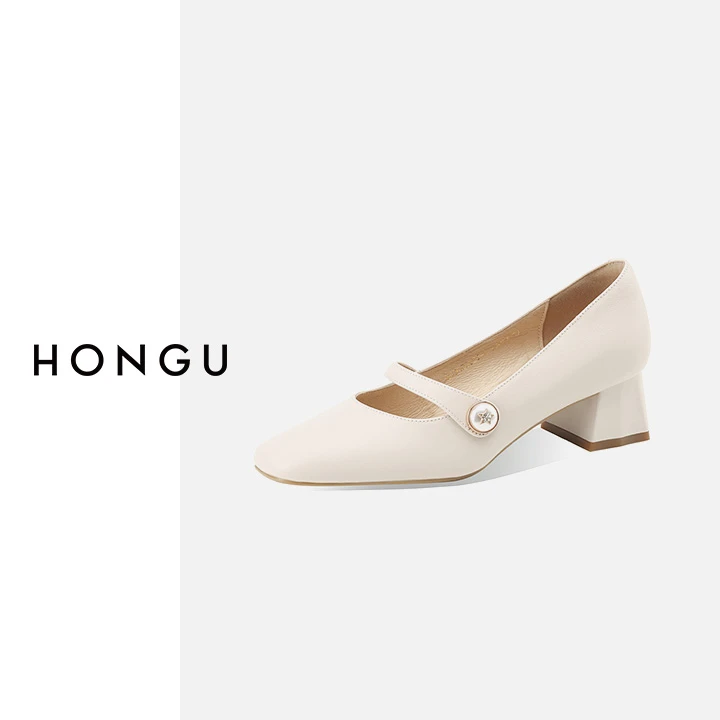 珍珠搭扣 方头芭蕾风玛丽珍凉鞋HCD003622-X