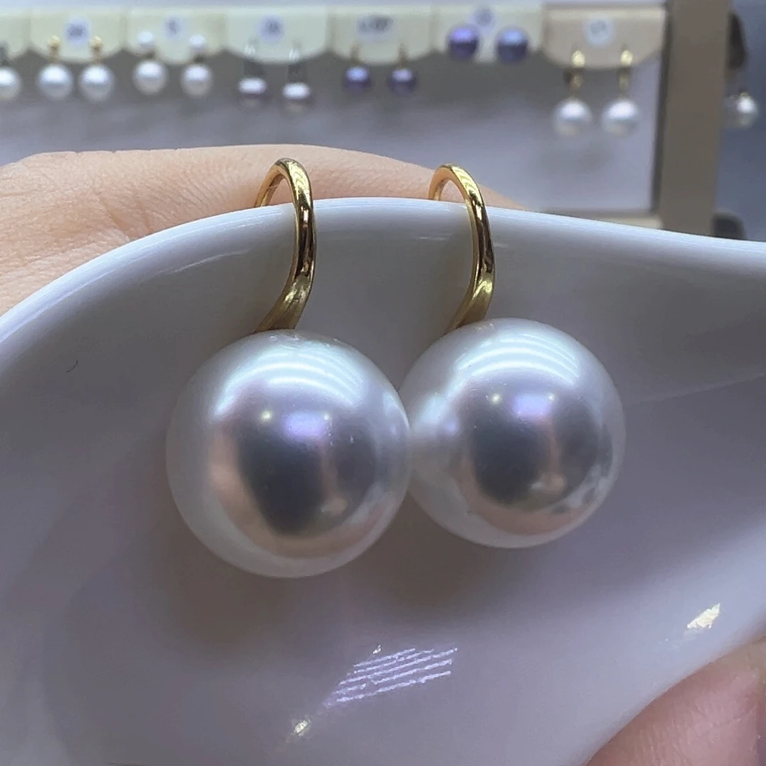 银S925镶嵌淡水珍珠耳饰