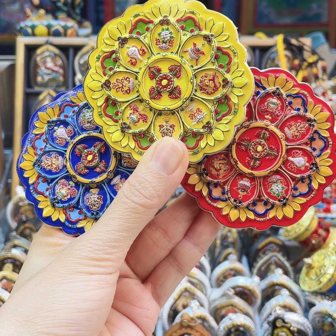 泥塑单尊 吉祥八宝 冰箱贴 （下单备注颜色