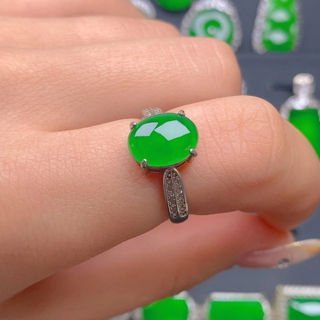 银S925镶嵌戒指翡翠