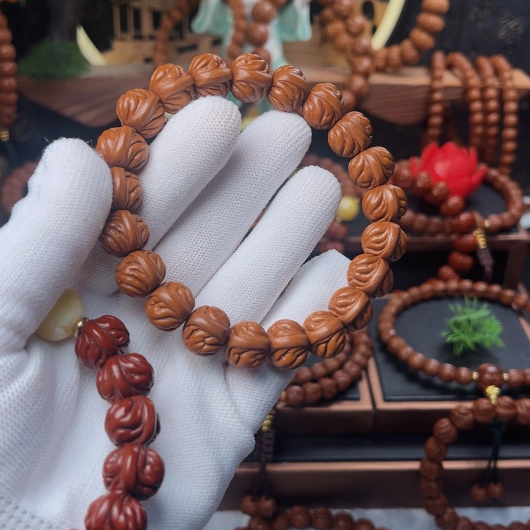 吊坠桃核锦*13双脊龙手串