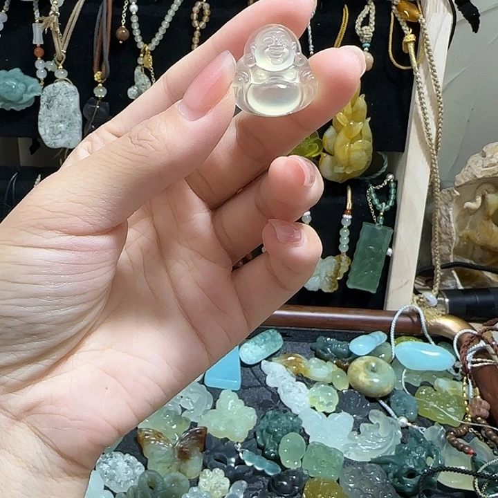蛇纹石玉合金颈饰