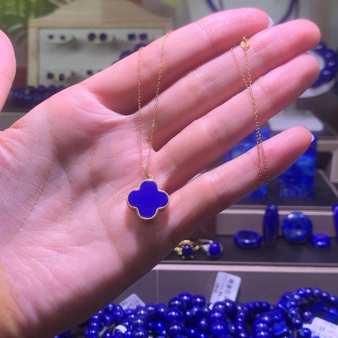 青金石银S925镀金镶嵌青金石13m+