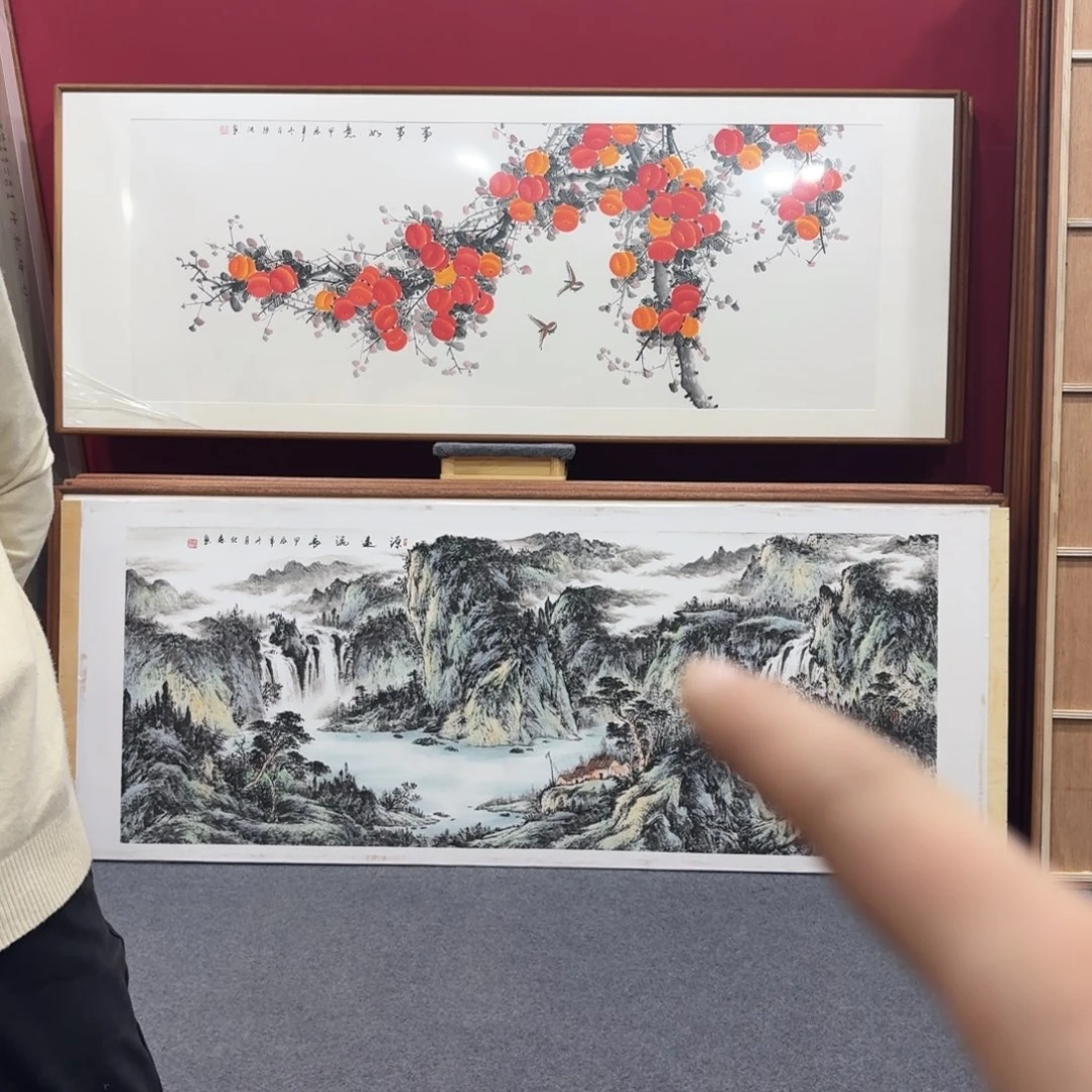 国画白*带框绘画作品