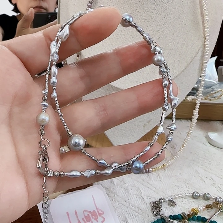 南***书颈饰未镶嵌海水珍珠澳白克旭和真多麻圆珠优惠有纹