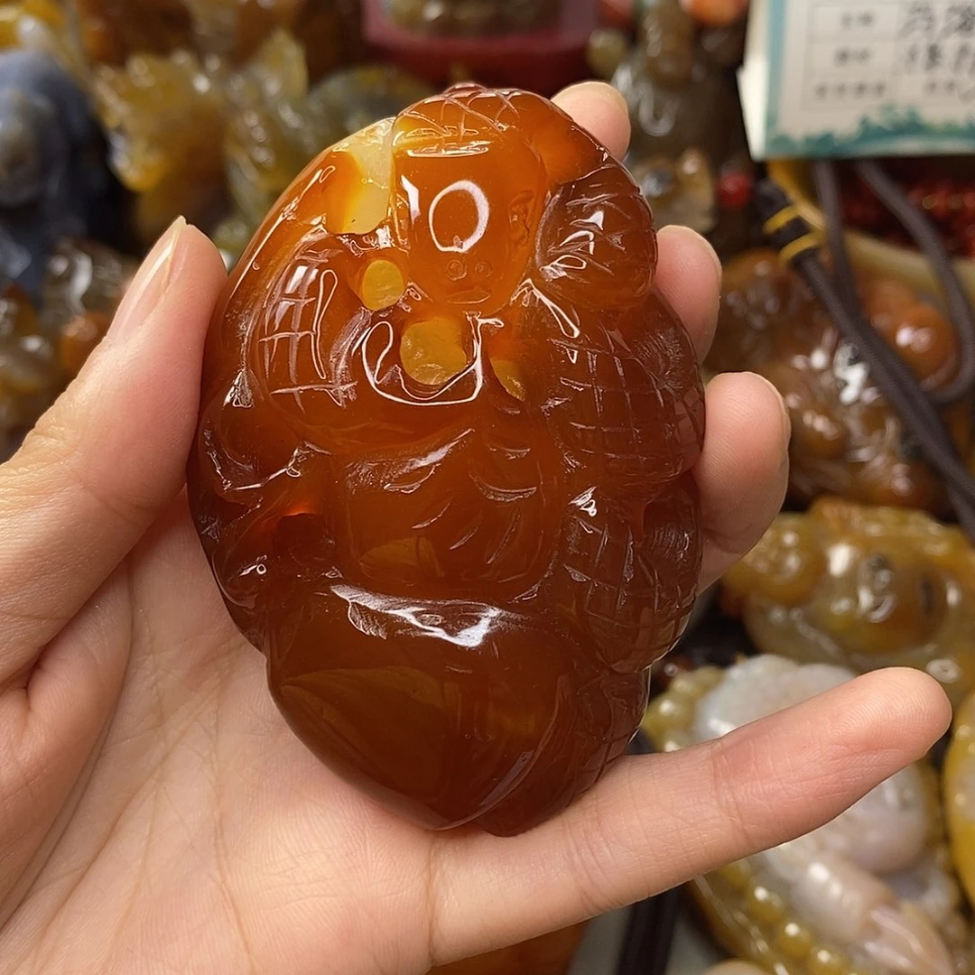 用***9玛瑙/玉髓未镶嵌手把件