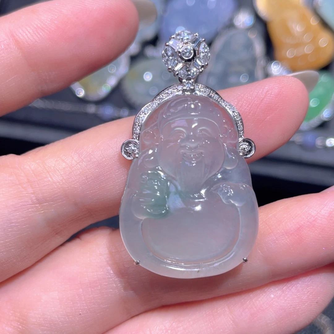 颈饰18K金镶嵌翡翠翡翠