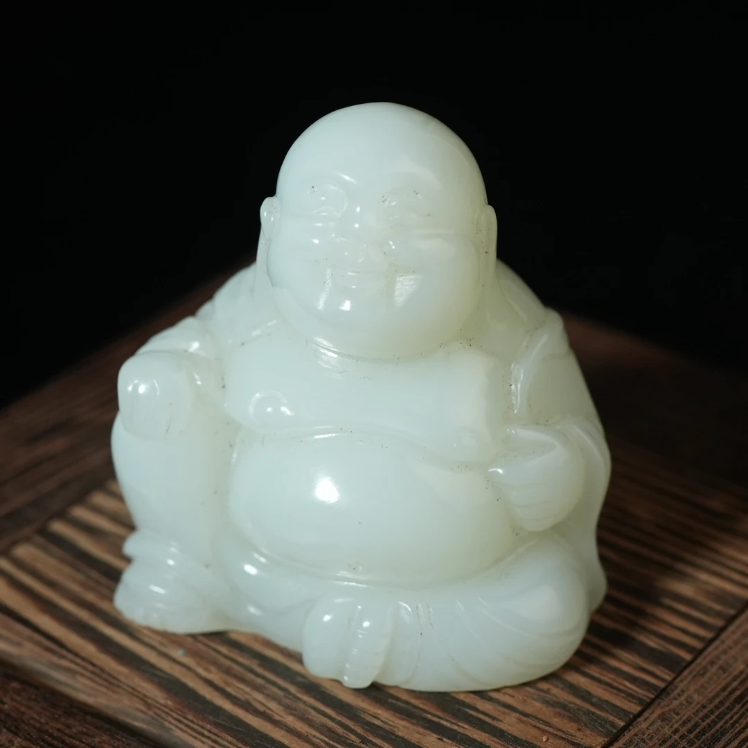 清代和田玉弥勒佛像【华豫之门】LLFF2501112001
