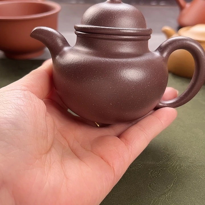 紫砂茶壶平台底槽青多球