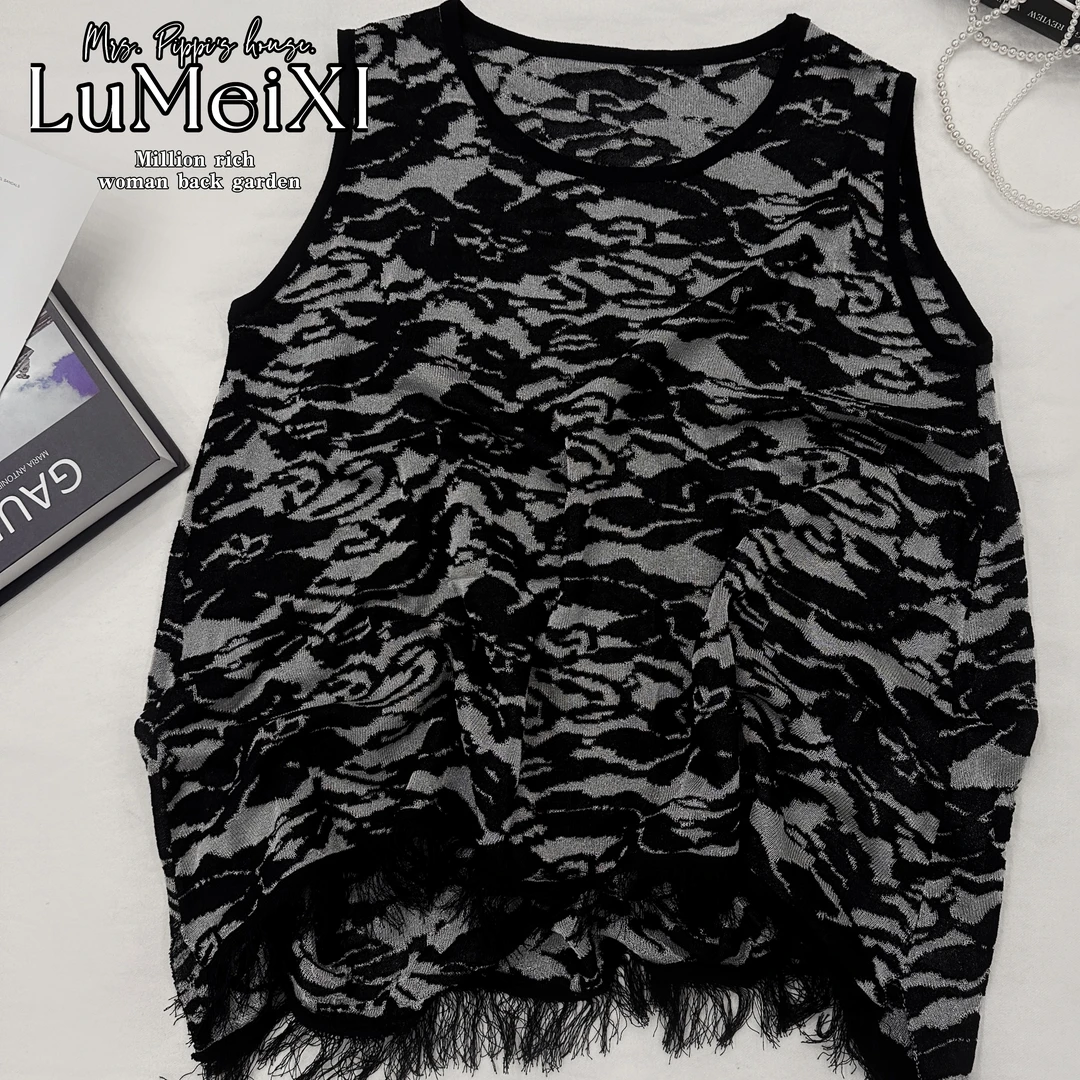 LMXPPJ【莫奈花园】2025夏季新款气质百搭休闲无袖针织背心NK88079