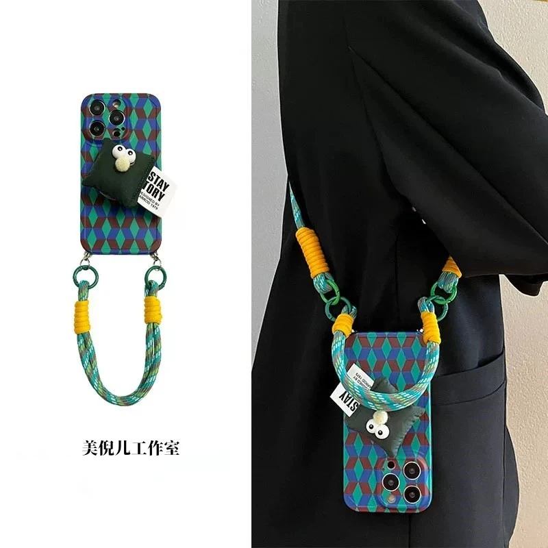 孔雀蓝绿枕头支架适用华为p70手机壳nova101211斜挎荣耀100mate60