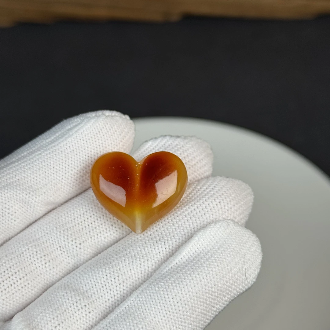 M3596天然原矿俄料蜜蜡 爱心 23*19.7mm支持复检