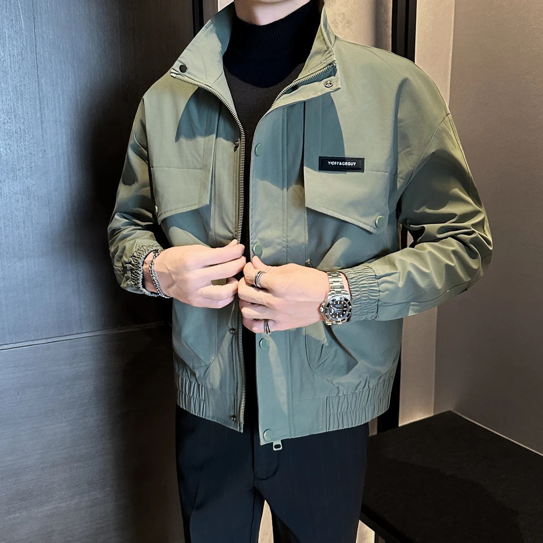 秋季2025新款痞帅工装外套男士潮牌高级感休闲百搭宽松立领夹克衫