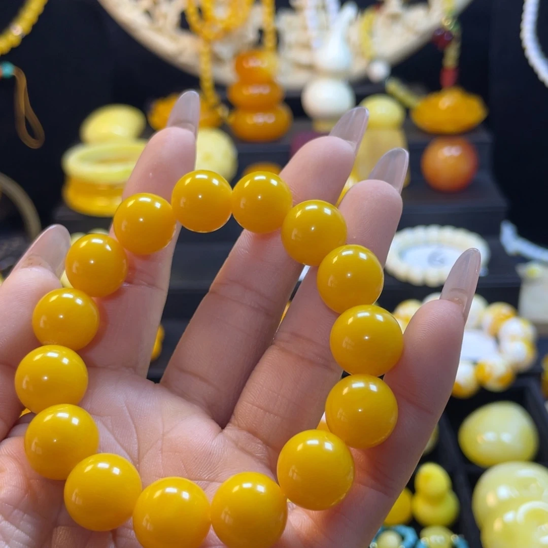 一***秋鸡油黄老蜜款手串一条卡4