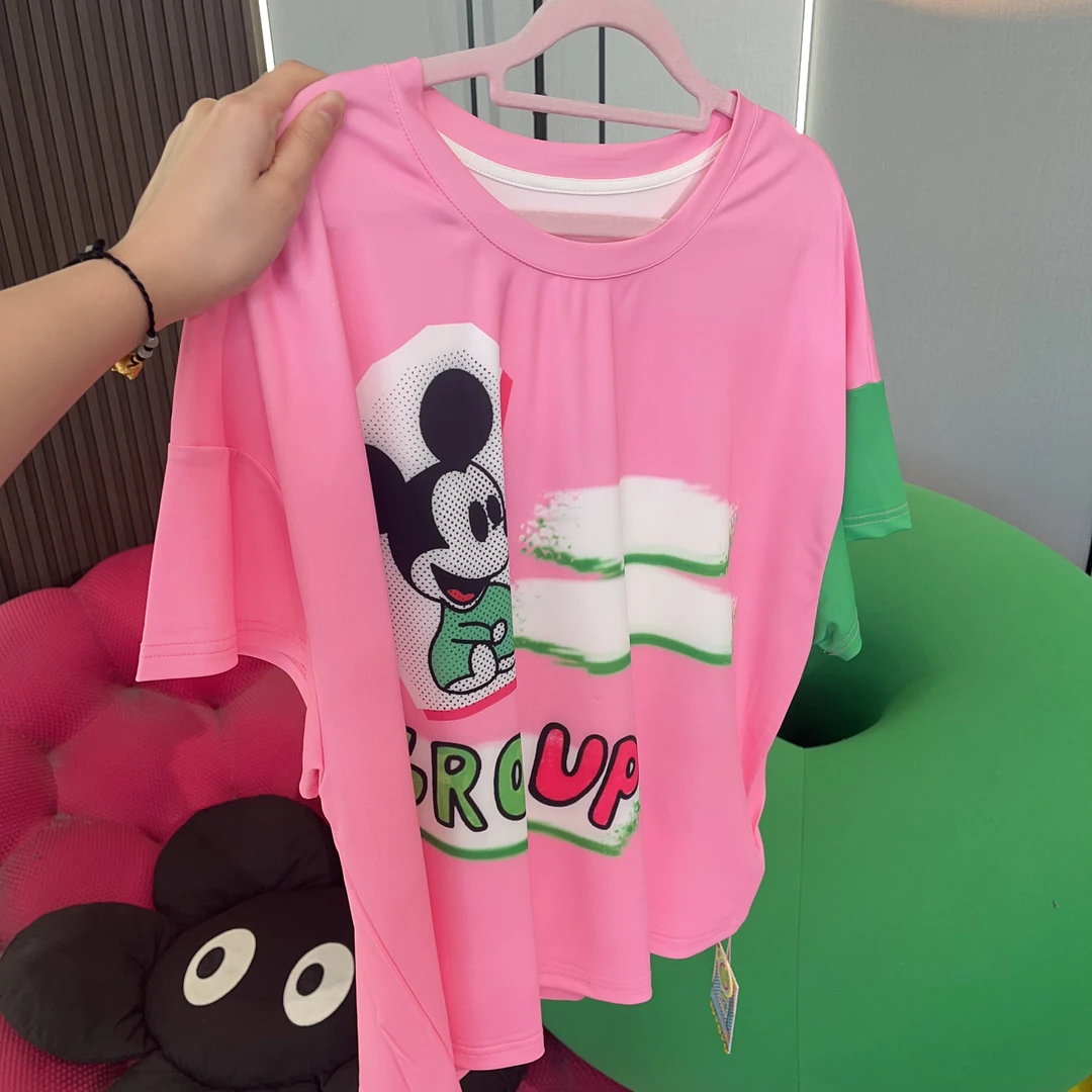 清仓A047夏装新款原创潮牌宽松百搭显瘦时尚休闲撞色短袖T恤女