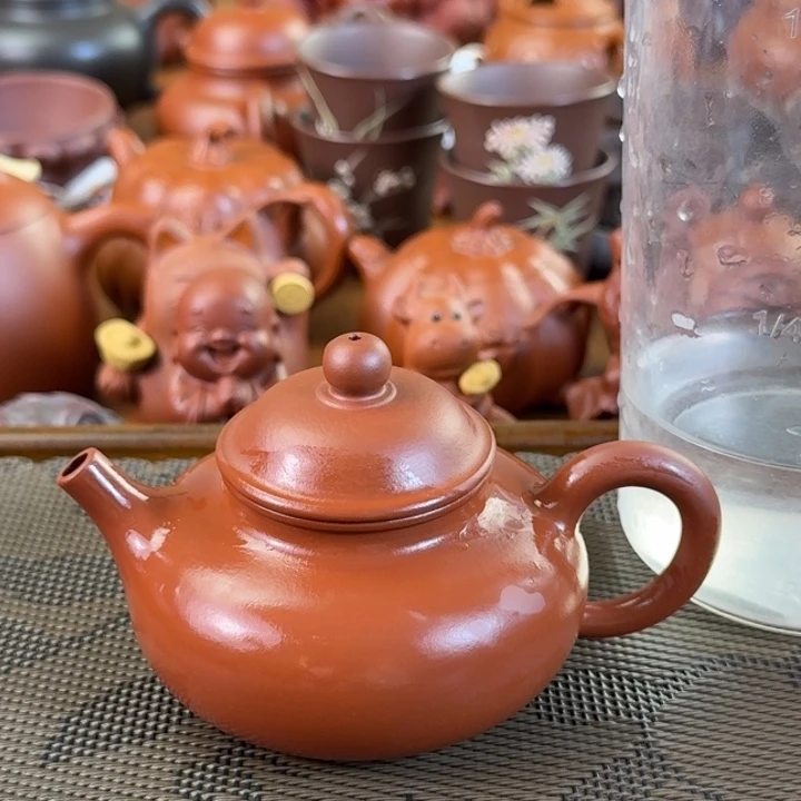 茶壶紫砂朱泥半手容天140毫升