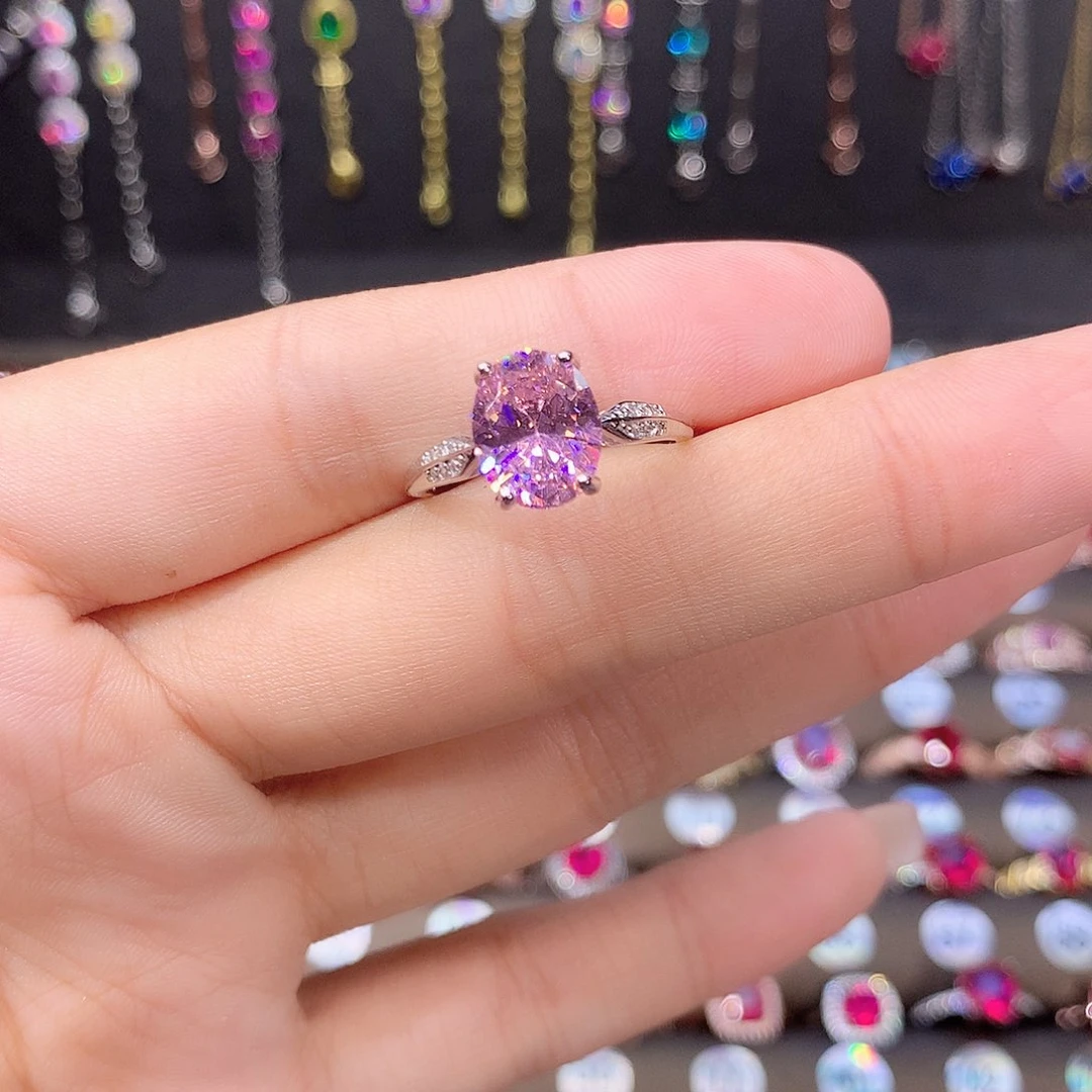 蓝宝石戒指银S925镶嵌白810