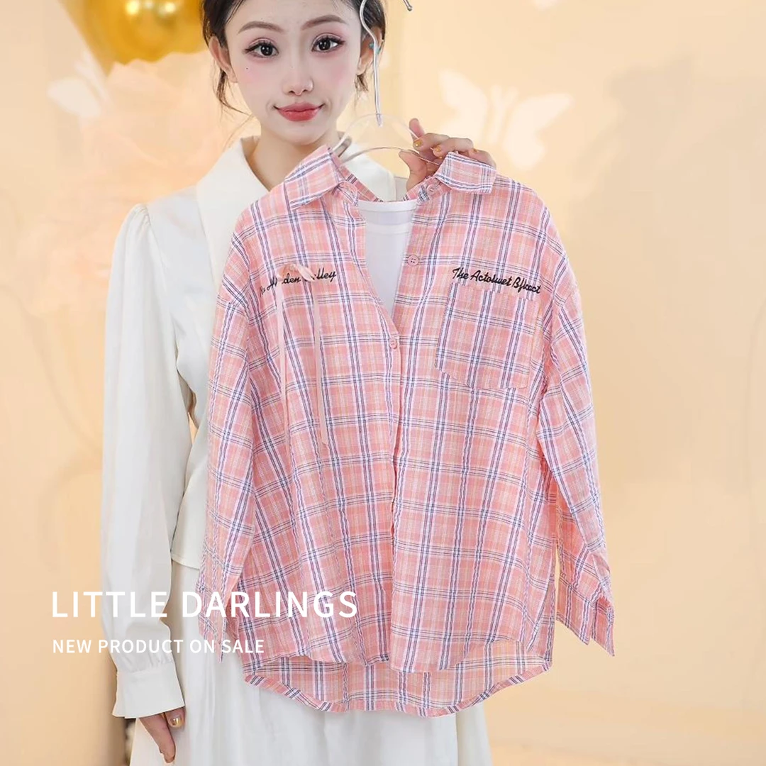 【蝴蝶家】春夏女童可爱蝴蝶结粉色衬衫打底长袖春装外套两件套035