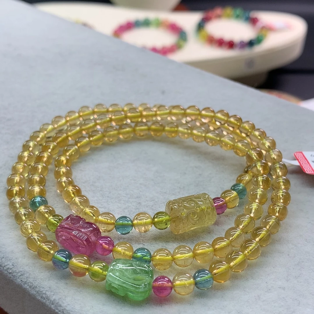 【闪购商品】碧玺手链未镶嵌碧玺全黄多圈5.1