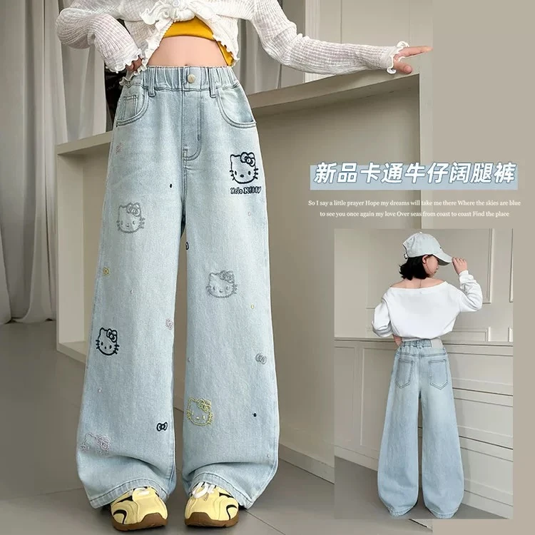 【KT猫直筒窄窄裤】 25117 易木一小大人 D 2025春款女童百搭