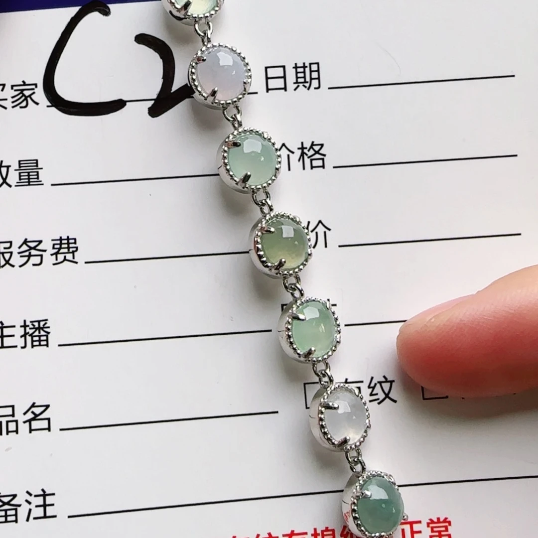 银S925镶嵌手链翡翠