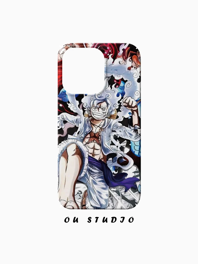 OU动漫卡通五档路飞适用苹果16手机壳iPhone新款菲林硬壳网红男女