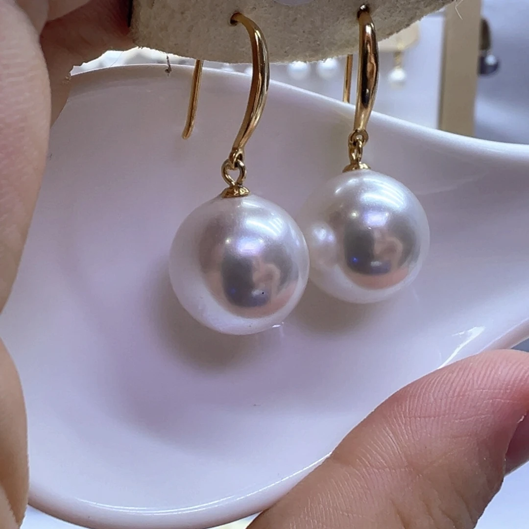 银S925镶嵌淡水珍珠耳饰