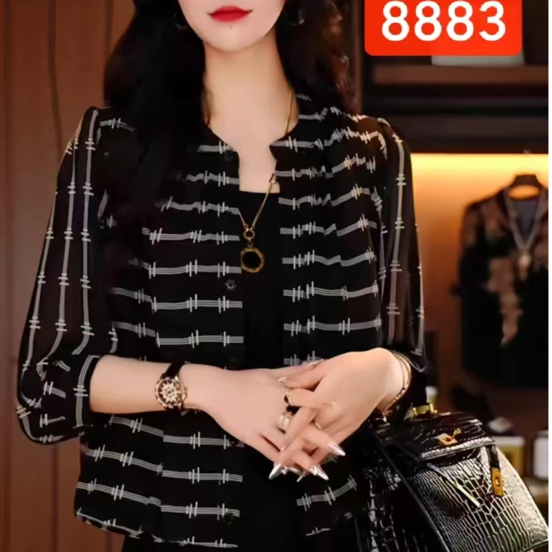 8883-30女装妈妈装新款夏季时尚悠闲气质女士上衣小衫
