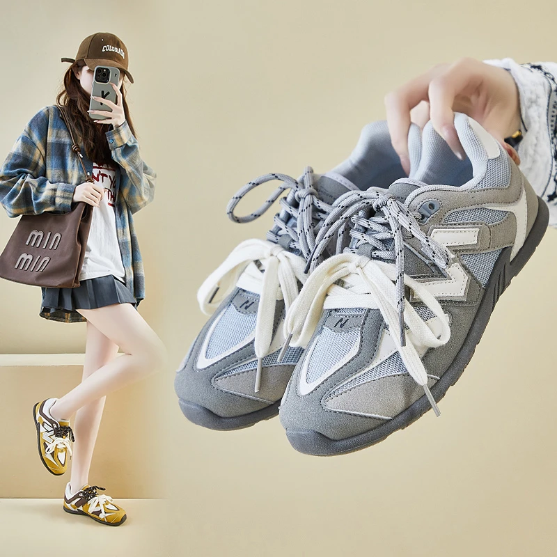 2025春季ins韩版新款轻便复古德训小白鞋女轻便舒适百休闲鞋