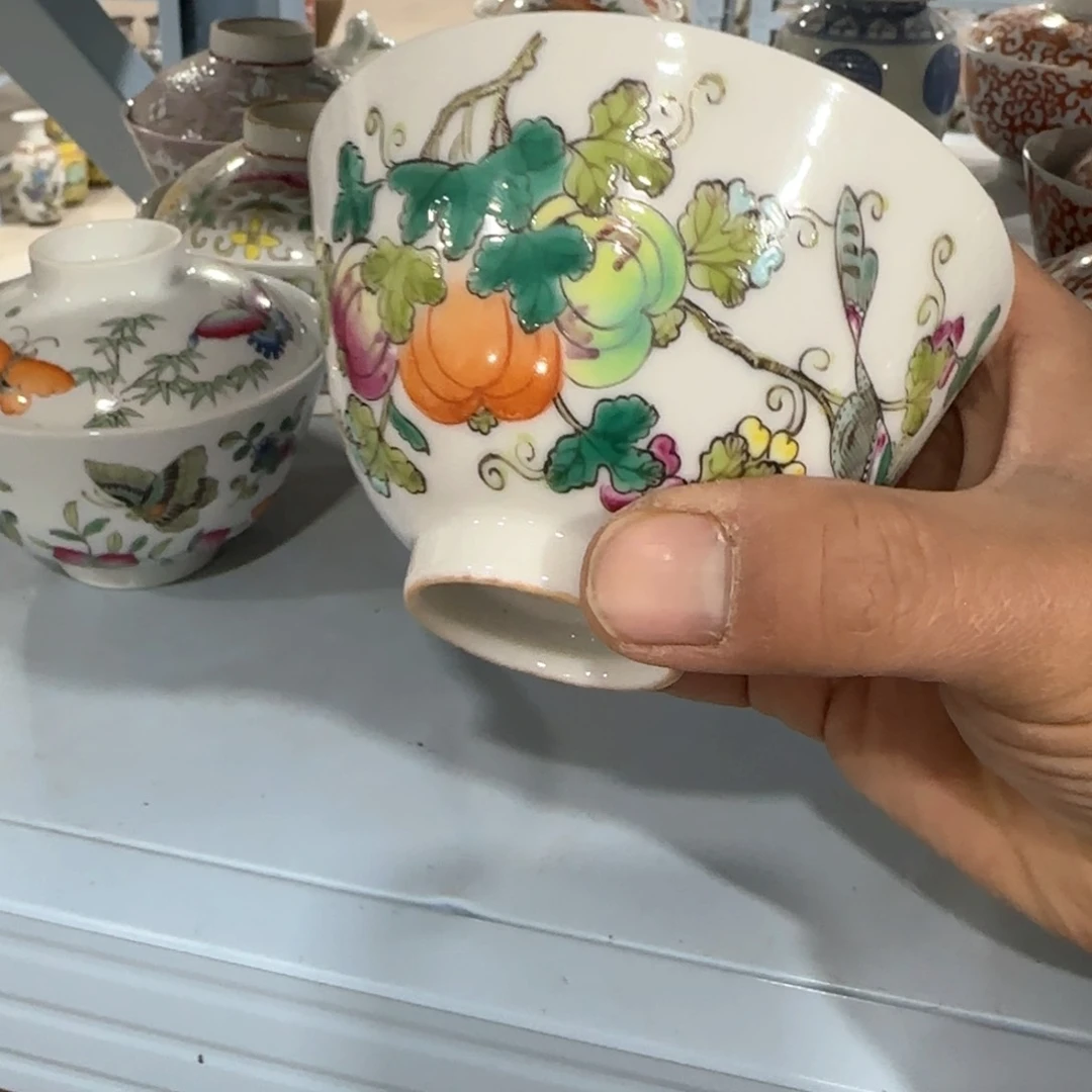 瓷片摆件手绘瓷器全部处理了