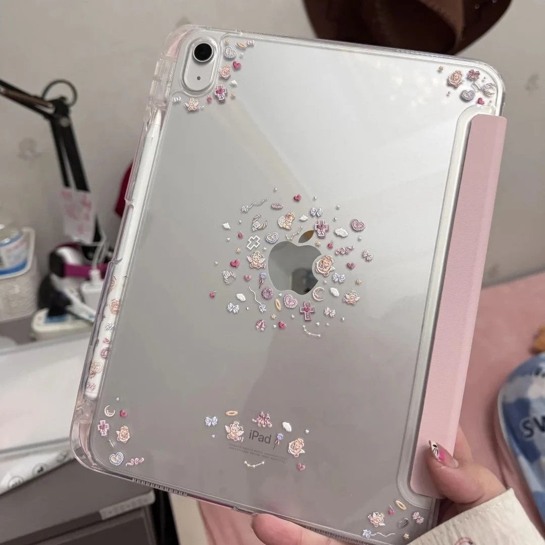 韩国ins风云端天使美甲贴纸diy水杯手机贴浮雕立体贴纸巴洛克小熊