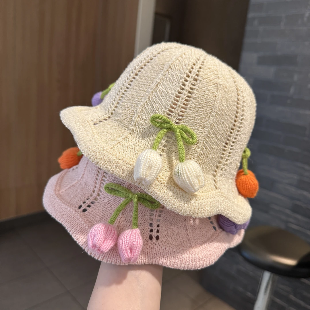 【超甜】宝宝帽子草帽夏韩版洋气公主帽婴幼儿出游遮阳帽透气防晒帽