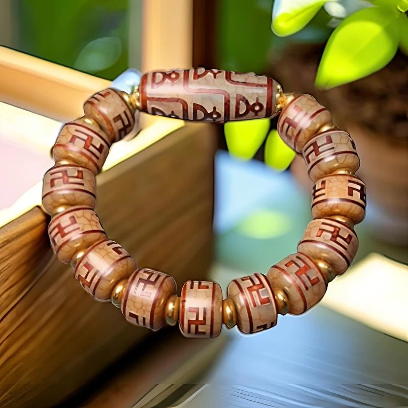 藏传，9⃣️禄c搭配万字手链，男女同款，民族风格