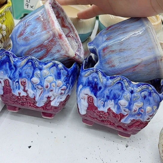 多肉绿植陶瓷花盆9.9包邮