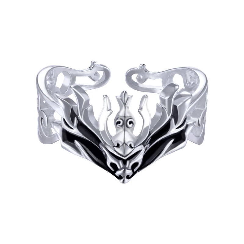 925银戒指 斗破苍穹美杜莎彩鳞之冕戒指幸运石官方正版动漫周边